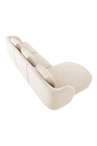 Canapé d’angle gauche modulaire Galactica - Beige clair - 4 places - En tissu chenille