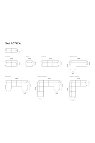 Canapé d'angle droit modulaire Galactica - Bleu roi - 4 places - En polyester