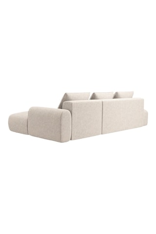 Canapé d’angle droit convertible Orion - Beige - 5 places - En tissu structurel