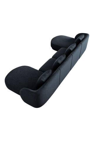 Canapé panoramique modulable Galactica - Bleu roi - 5 places - En polyester