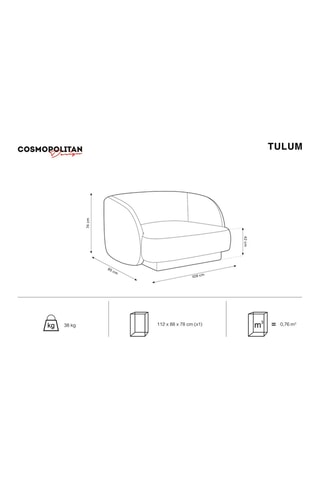 Fauteuil Tulum - Beige - Tissu velours