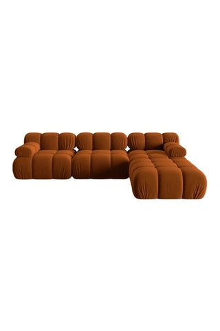 Canapé modulable Tropea - Terracotta - 4 places - Tissu toucher velours