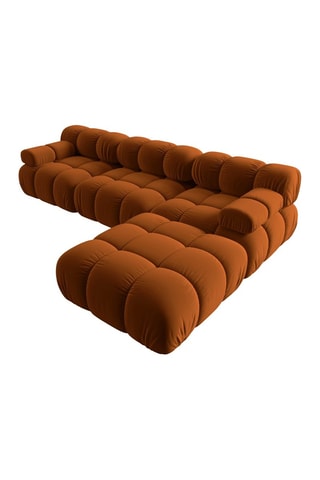 Canapé modulable Tropea - Terracotta - 4 places - Tissu toucher velours