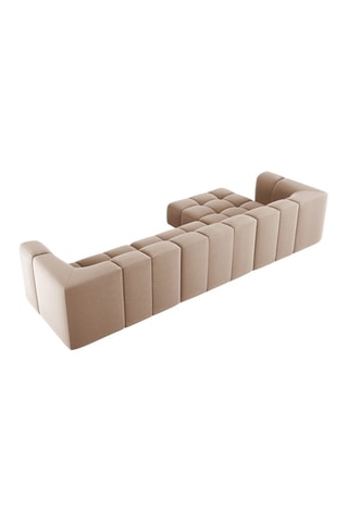 Canapé modulable Adams - Beige - 5 places - Tissu toucher velours