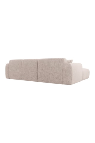 Canapé d'angle droit Theo - Beige chiné - 4 places - En tissu chenille