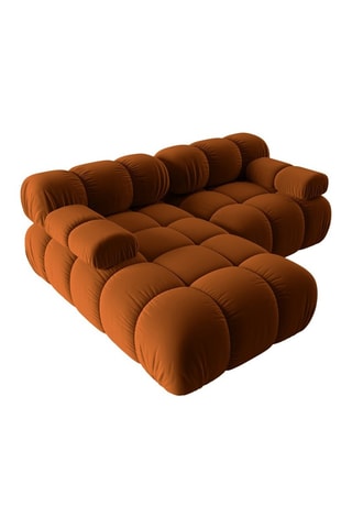 Canapé d'angle gauche modulable Tropea - Terracotta - 3 places - Toucher velours