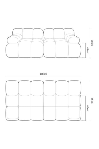 Canapé Tropea - Vert bouteille - 2 places - Tissu toucher velours