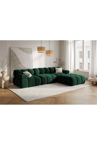 Canapé modulable Tropea - Vert bouteille - 3 places - Toucher velours