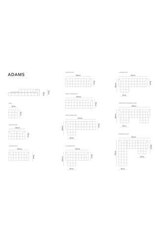 Canapé modulaire Adams - Beige - 3 places - Tissu chenille