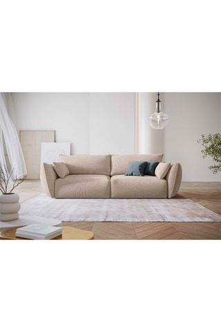 Canapé Clau - Beige - 3 places - Toucher chenille