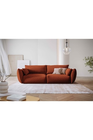 Canapé Clau - Terracotta - 3 places - Tissu toucher chenille