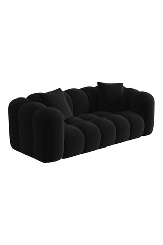 Canapé Astro - Noir - 3 places - En tissu chenille moly