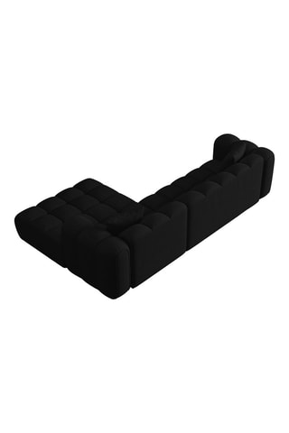 Canapé d'angle droit modulaire Astro - Noir - 4 places - En tissu chenille moly
