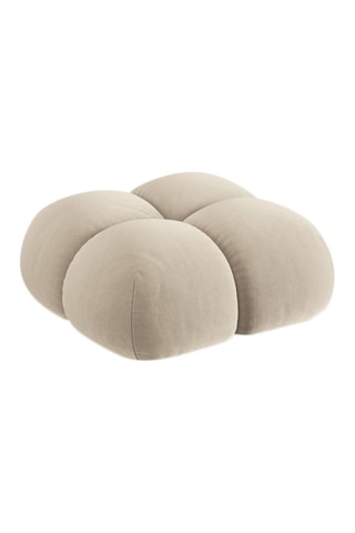 Pouf Loretto - Beige clair - Toucher velours