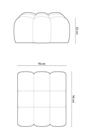 Pouf Halley - Gris - Toucher velours