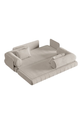 Canapé convertible Daisy - Beige - 3 places - En tissu velours