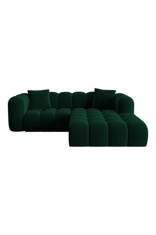 Canapé d'angle droit modulaire Astro - Vert bouteille - 3 places - En tissu velours