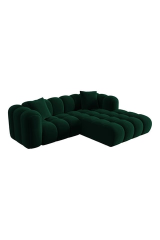 Canapé d'angle droit modulaire Astro - Vert bouteille - 3 places - En tissu velours