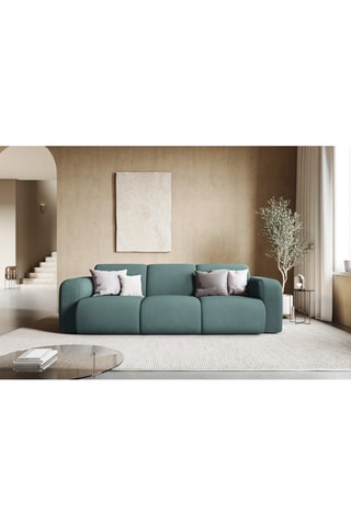 Canapé Lola - Vert de mer - 3 places - En tissu structuré