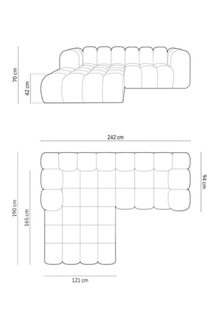 Canapé d’angle gauche modulaire Halley - Vert - 3 places - En tissu velours