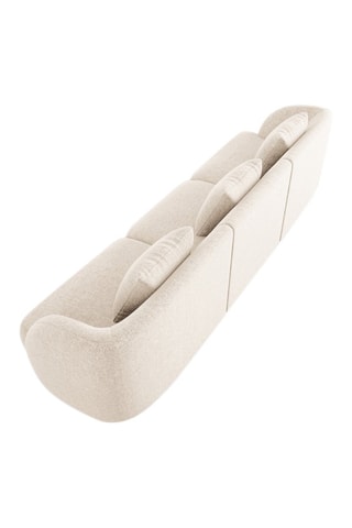 Canapé modulable Galatica - Beige clair - 3 places - En tissu chenille