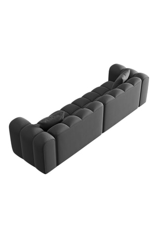 Canapé modulable Halley - Gris - 4 places - En tissu velours