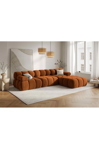 Canapé modulable Tropea - Terracotta - 3 places - Toucher velours