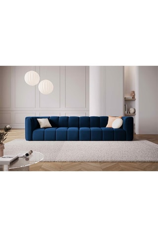 Canapé modulaire Adams - Bleu roi - 4 places - Toucher velours