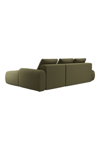 Canapé d'angle droit convertible Kimi - Vert - 4 places - En polyester