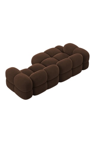 Canapé d’angle gauche Loretto - Marron - 3 places - Toucher velours