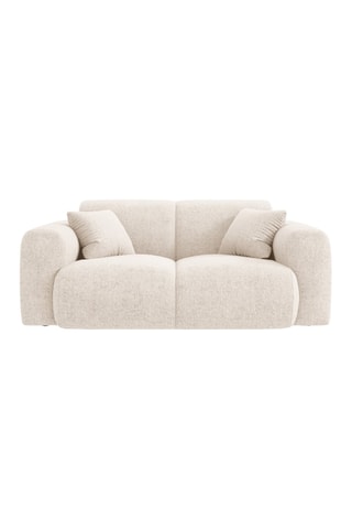 Canapé Nolio - Beige clair - 2 places - En tissu chenille - Toucher soie