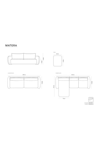 Canapé convertible Matera - Beige - 3 places - En tissu chenille