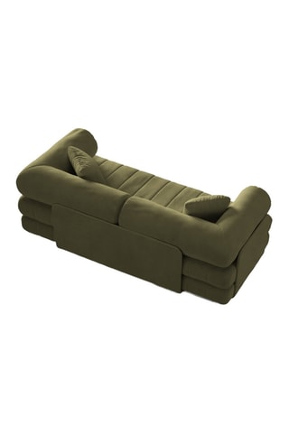 Canapé convertible Kemi - Vert - 3 places - En tissu velours