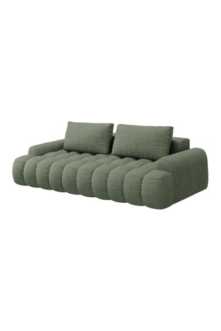 Canapé convertible Linz - Vert olive foncé - 4 places - En tissu structurel