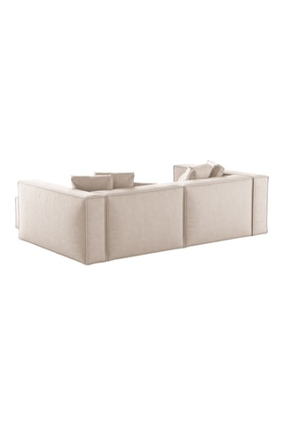 Canapé d'angle droit Aveiro - Beige - 3 places - En tissu structurel