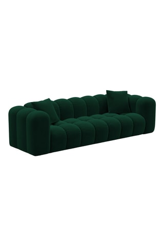 Canapé convertible Astro - Vert foncé - 3 places - En velours - Couchage 198 x 142 cm