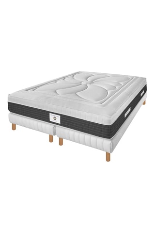 Ensemble matelas ressorts ensachés et mousse à mémoire de forme et sommier Fontainebleau