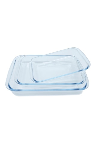 3 teglie in vetro borosilicato temprato