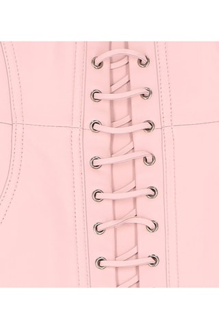 Robe en cuir sans manches - Rose clair