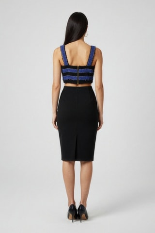 Crop top en chanvre - Noir et bleu