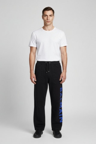 Jogging en coton biologique - Noir et bleu