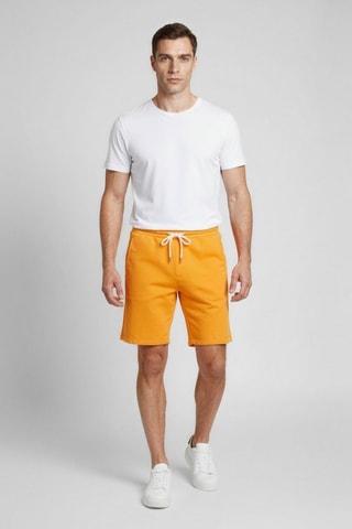 Bermuda en coton biologique - Orange et blanc