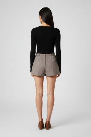 Short en laine - Noir et écru