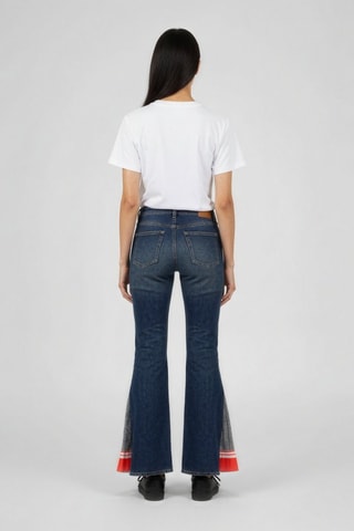 Jean flare - Bleu et rouge