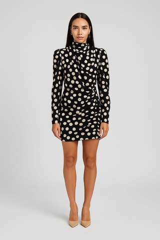 Robe en soie - Noir et écru