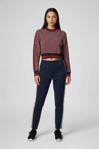 Pull en laine - Bleu marine et rouge