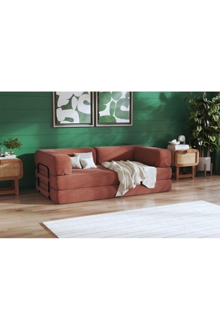 Sofá cama Smart - Marrón - 2 plazas - De tela de terciopelo