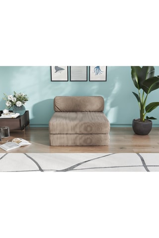 Sillón bajo cama Smart - Beige - 1 plaza - De tela de terciopelo