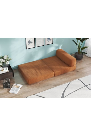 Sillón bajo cama Smart - Marrón - 1 plaza - De tela de terciopelo