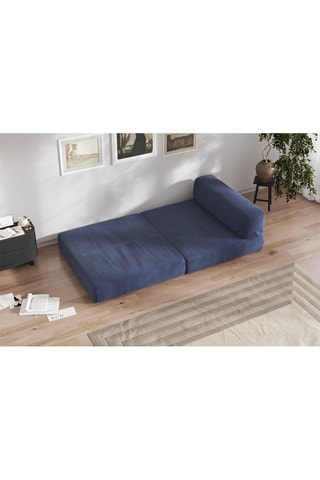 Sillón bajo cama Smart - Azul marino - 1 plaza - De tela de terciopelo